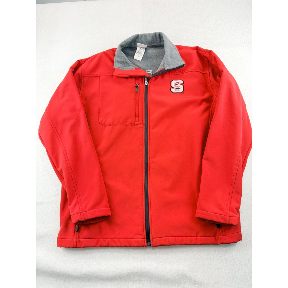 Knights Apparel NC State Wolfpack Red Softshell Fleece Lined Jacket Mens Large